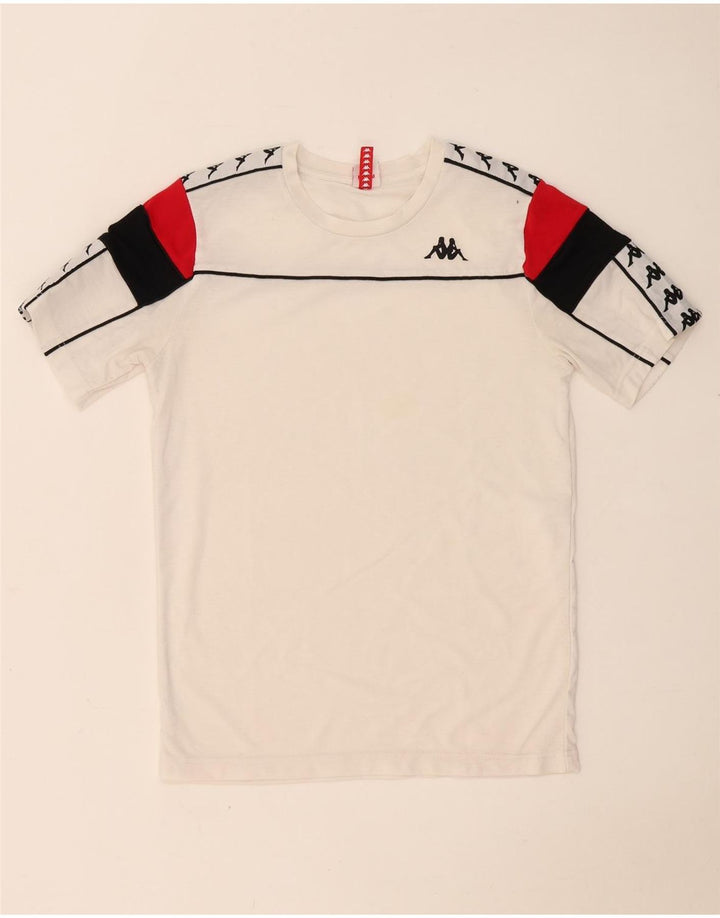 Kappa Hombre Camiseta Gráfica Top Medium Blanco Colorblock