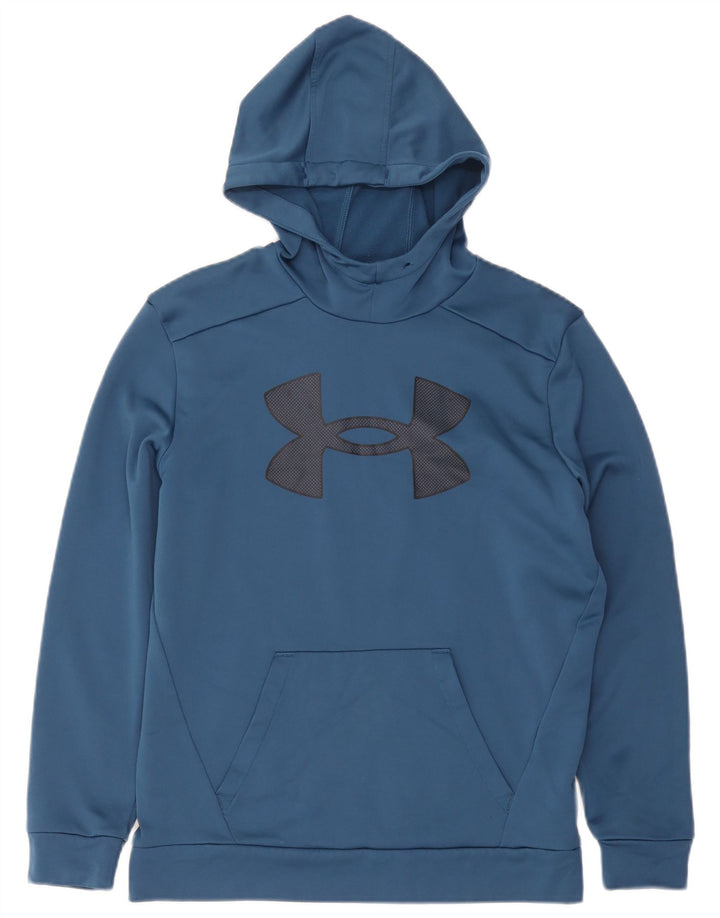 Under Armour Jersey con capucha gráfica para hombre, talla pequeña, poliéster azul