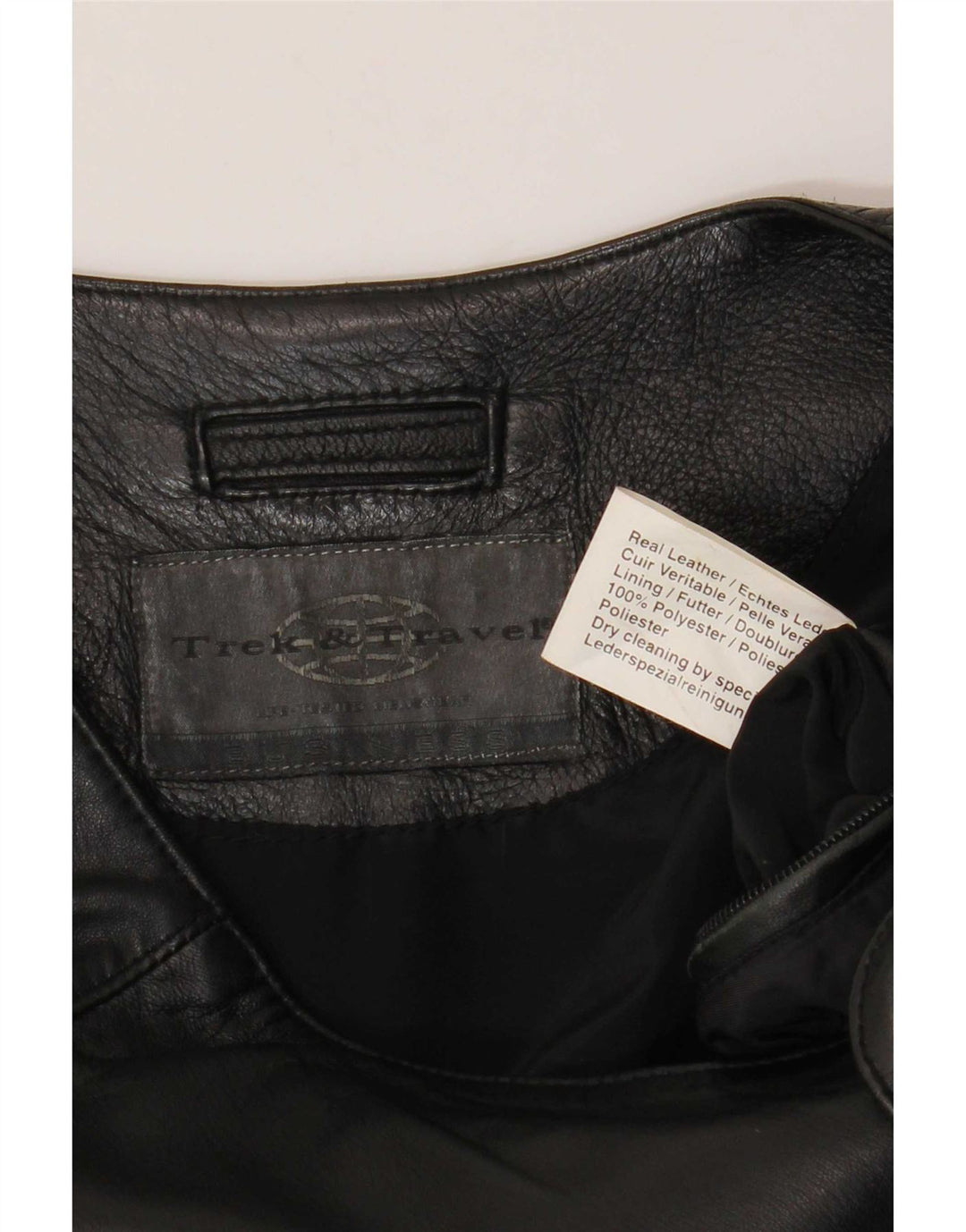 Vintage Hombres Cuero Gilet Reino Unido 38 Medio Negro