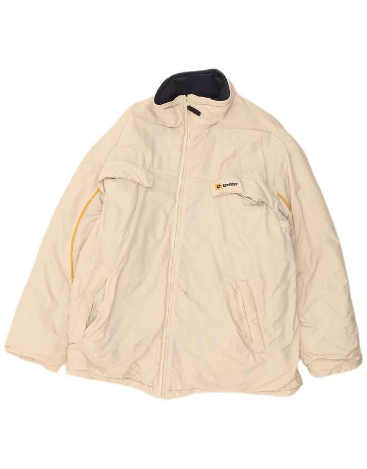 Lotto Chaqueta cortavientos para hombre UK 38 Medium Off White Nylon