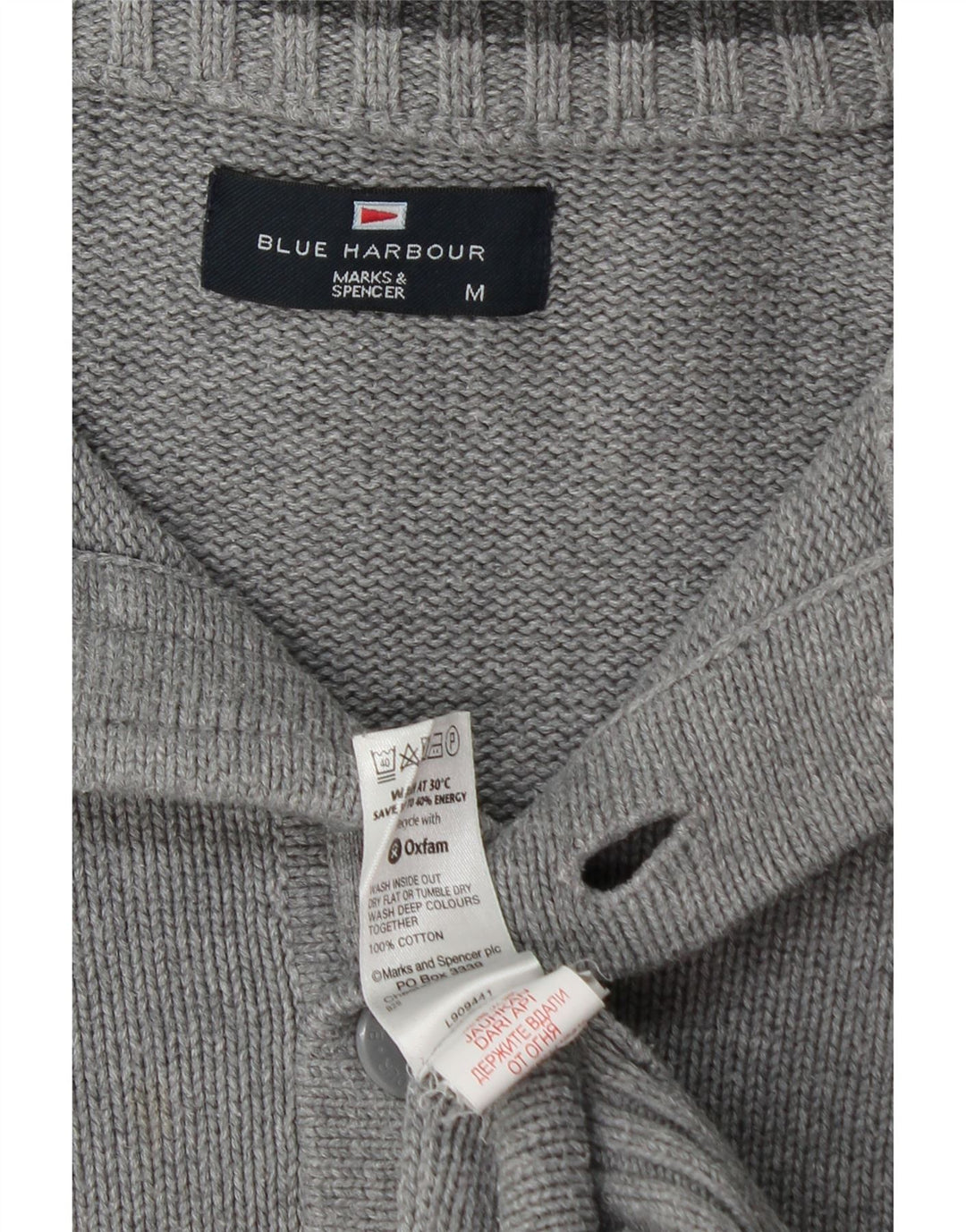 Jersey tipo jersey con cuello y botones en azul Harbor de Marks & Spencer para hombre Gris medio