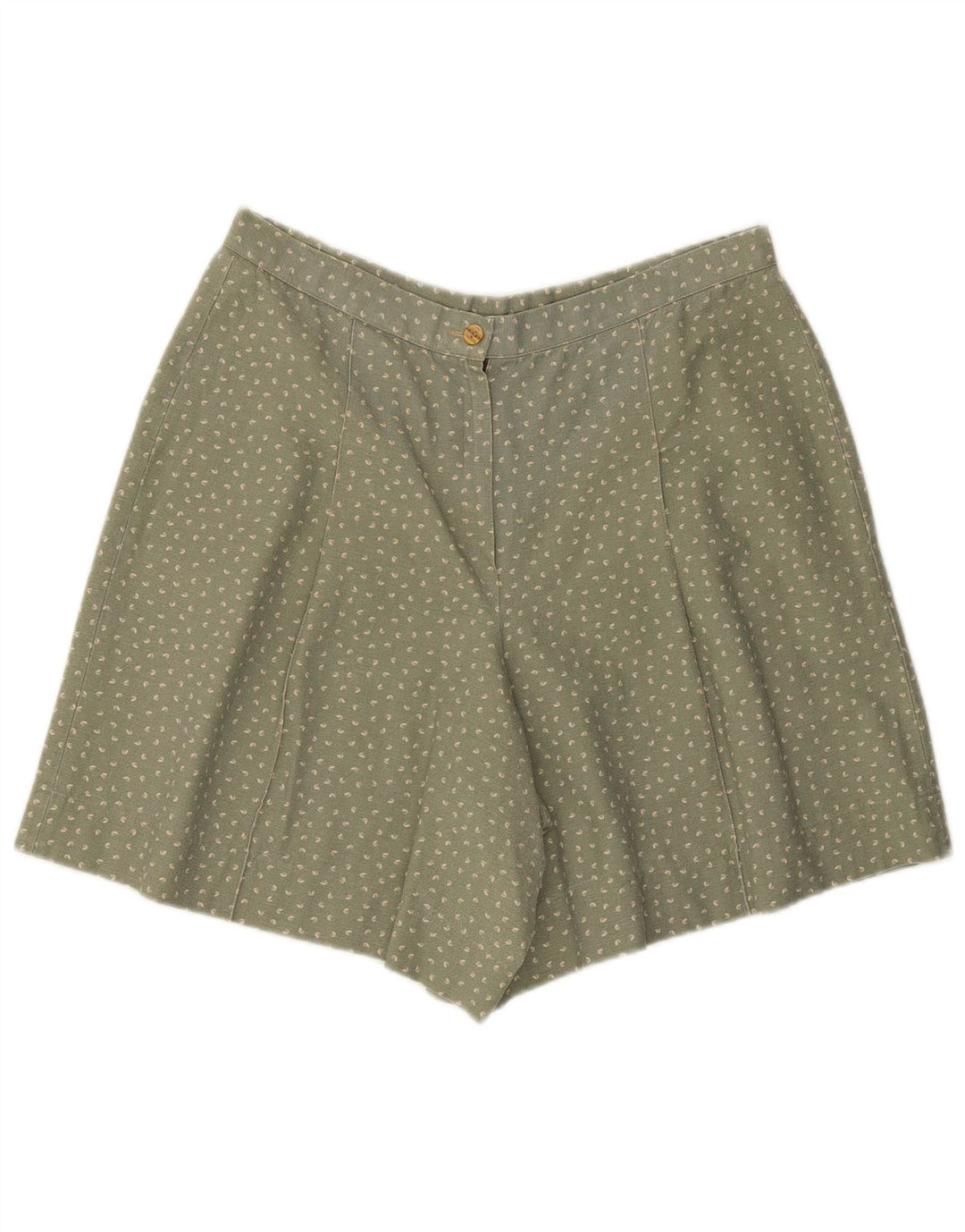 Vintage mujer casual pantalones cortos grandes W34 verde manchado