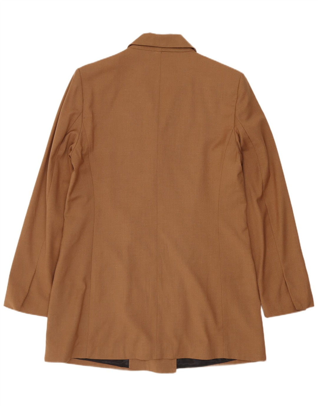 Zara Mujer Chaqueta Blazer Larga De Doble Botonadura UK 42 Marrón Medio