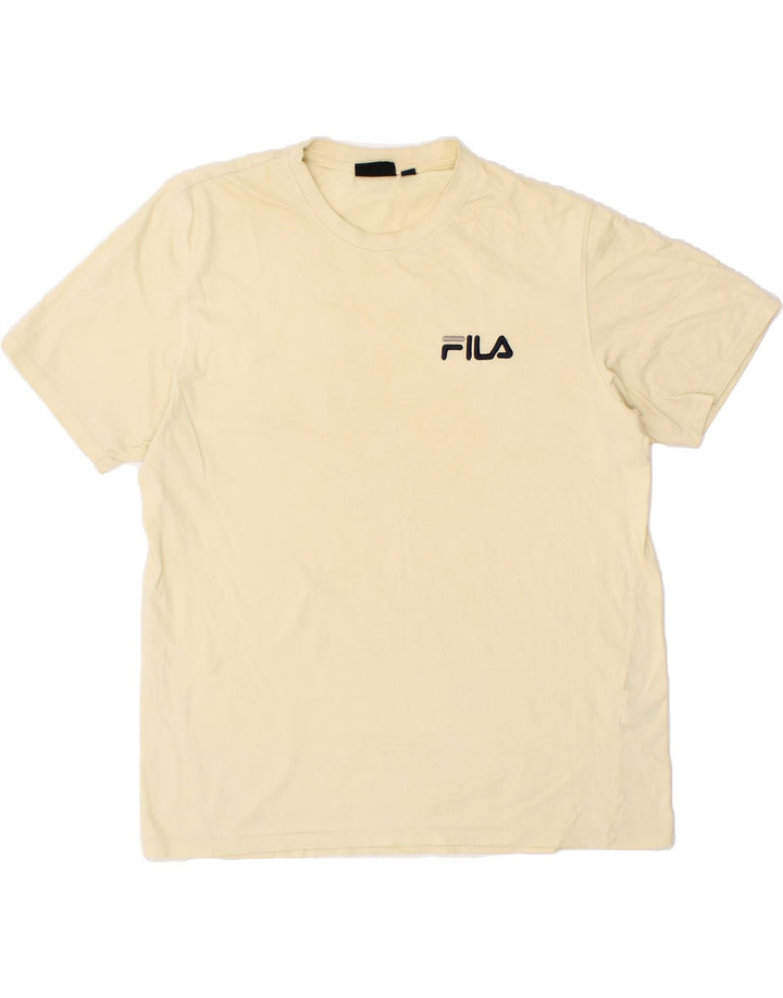 FILA Mens T-Shirt Top Large Off White Cotton Vintage Fila and Second-Hand Fila from Messina Hembry 