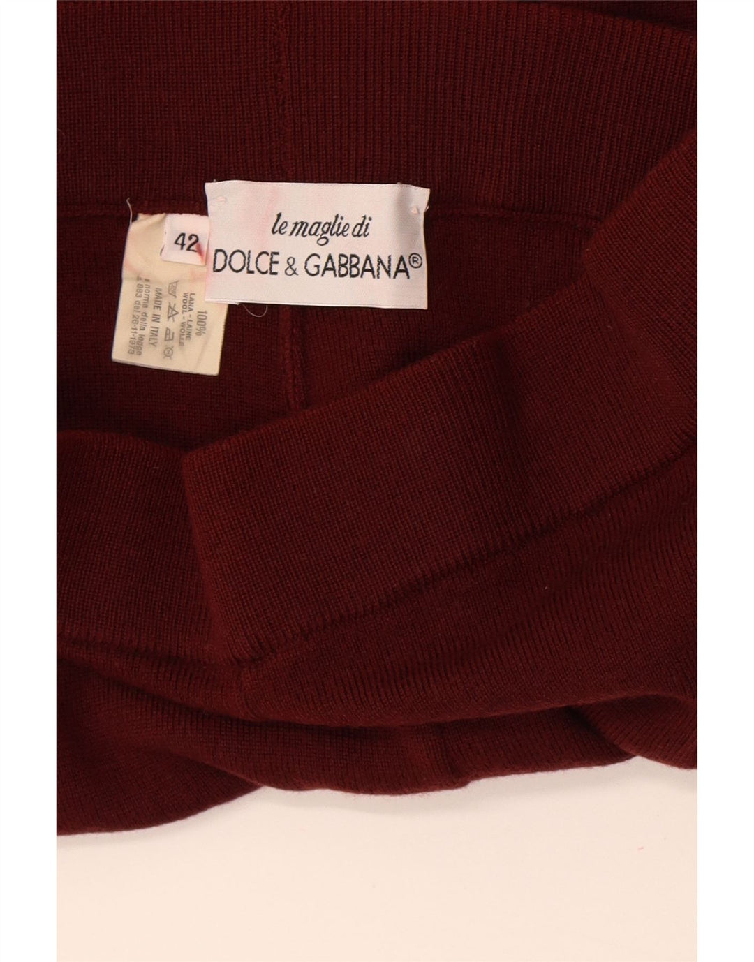 Dolce & Gabbana Leggings De Punto Mujer IT 42 Lana Granate Medio
