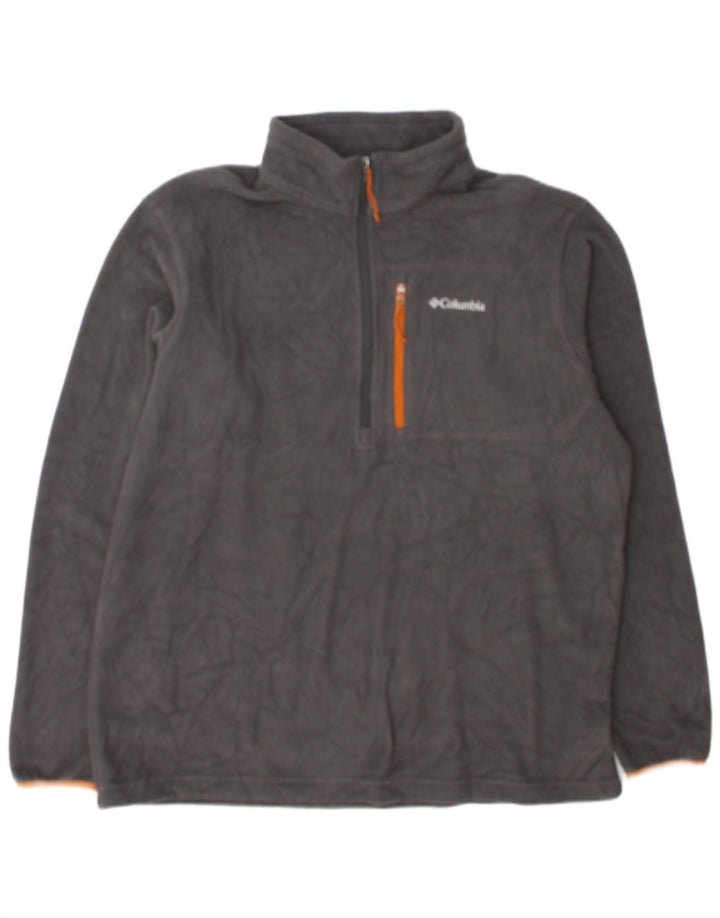 Columbia Jersey de forro polar con cuello y cremallera para hombre XL Poliéster gris