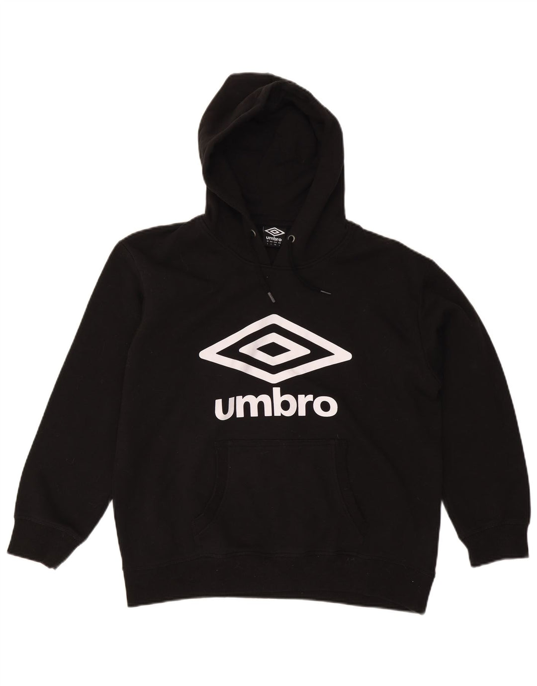 UMBRO Jersey con capucha gráfica para hombre, tamaño grande, algodón negro