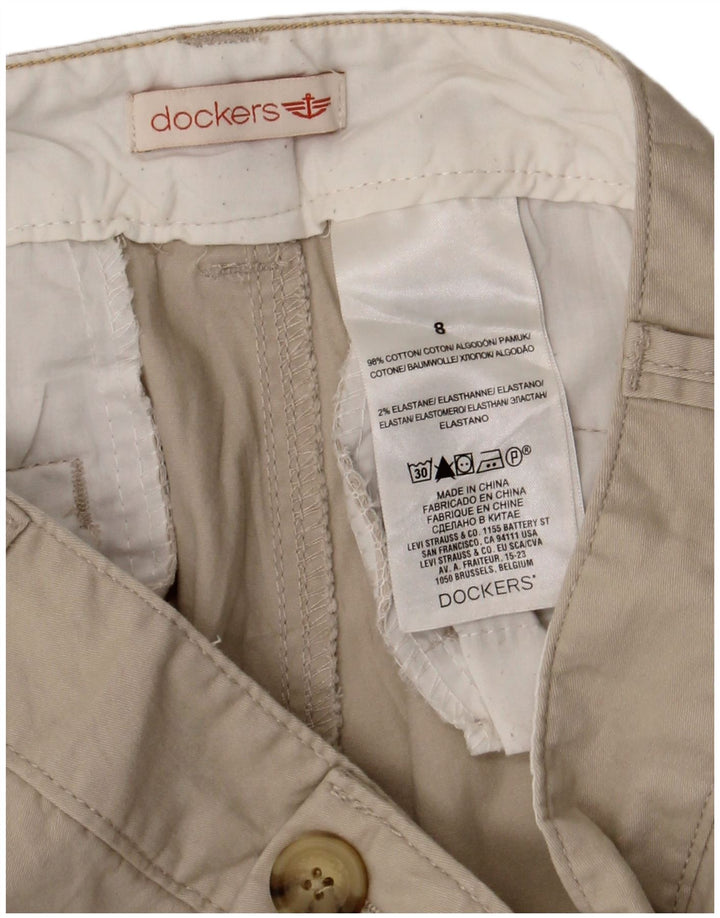 Dockers Pantalones cortos chinos para mujer US 8 mediano W30 algodón beige