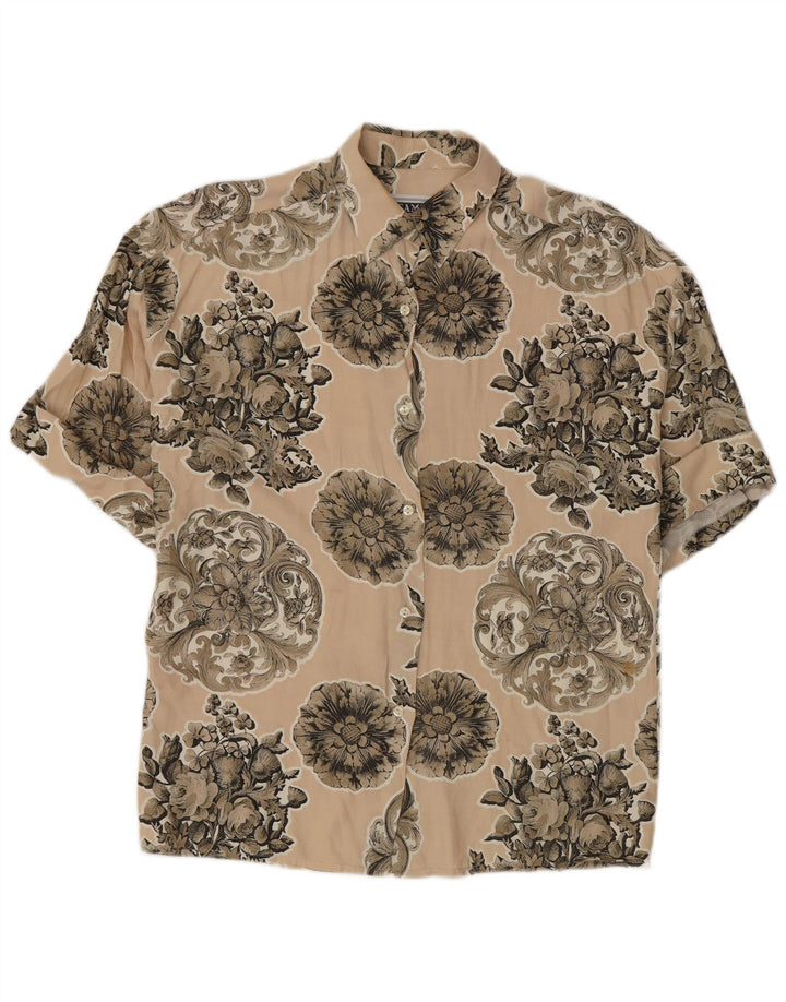 Camel Active Camisa de manga corta para mujer EU 42 Large Beige Floral Viscosa
