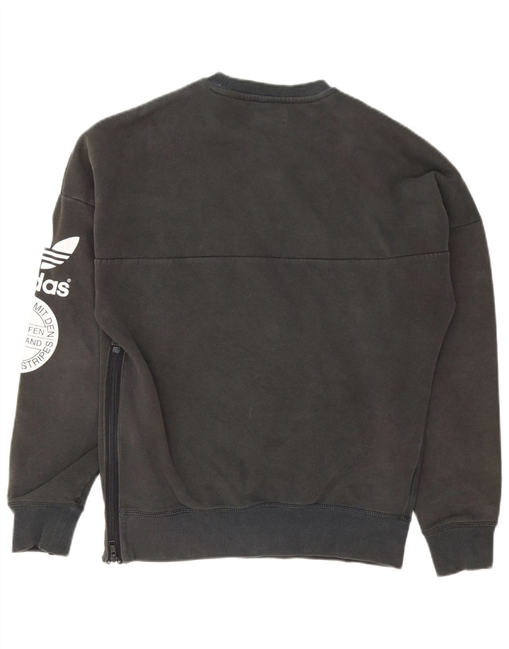 Adidas Hombre Graphic Sudadera Jumper Pequeño Gris Algodón