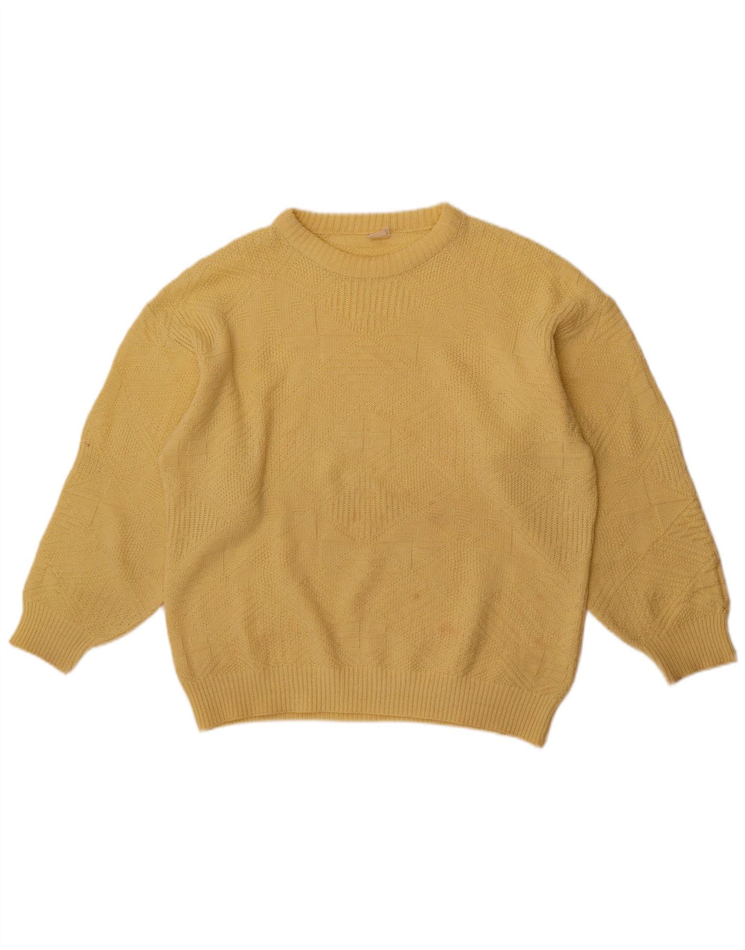 Mark Astor - Jersey de cuello redondo para hombre IT 52 grande amarillo geométrico