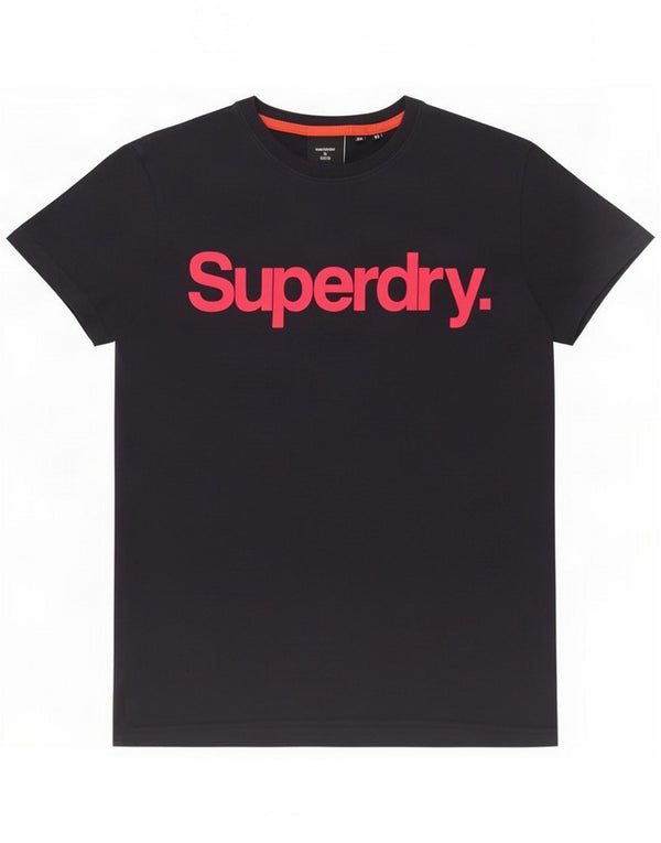 Superdry Mens Graphic T-Shirt Top Medium Navy Blue Cotton