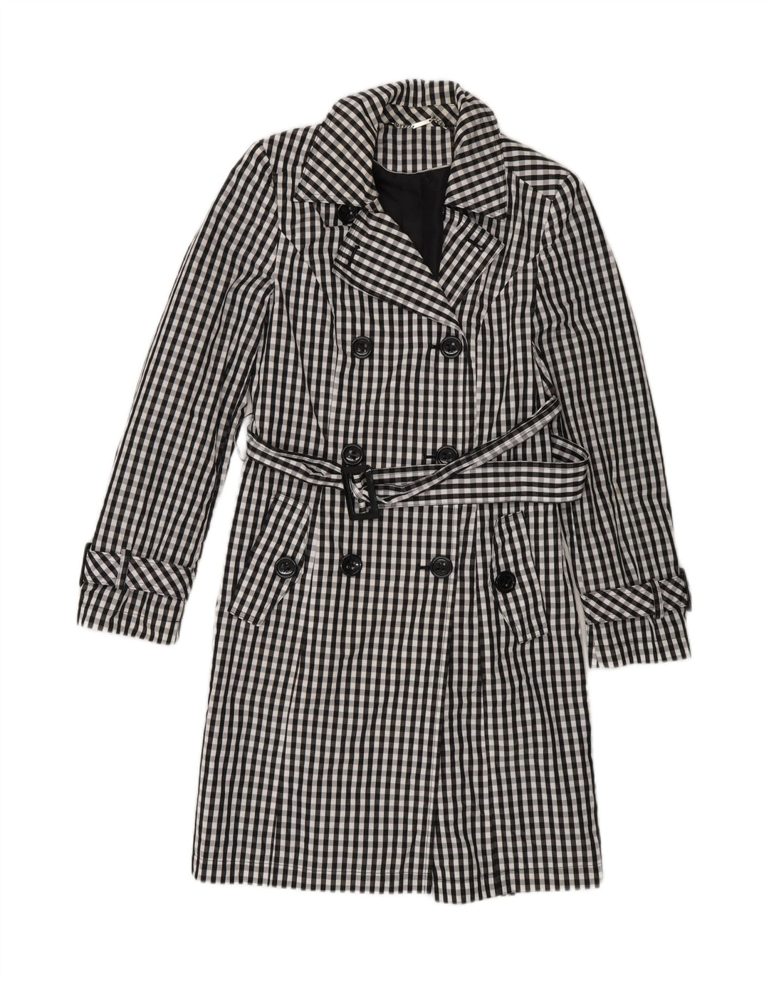 Laura Ashley Gabardina para mujer UK 10 Small Azul marino Gingham Policloruro