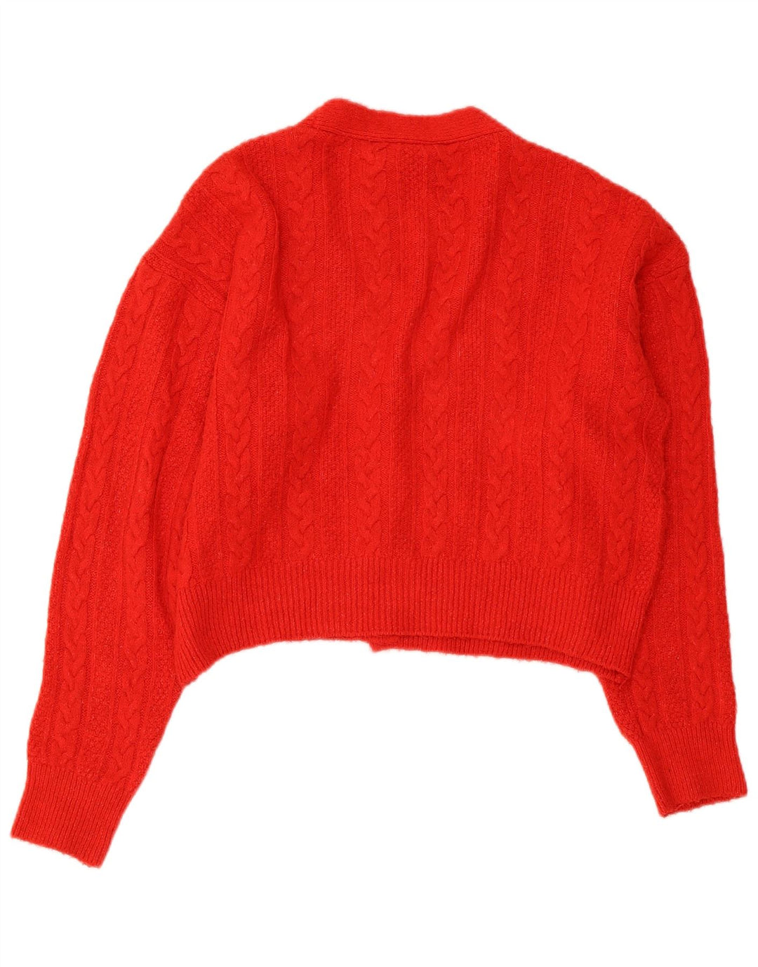 Zara Mujer Crop Suéter Cárdigan Extragrande Reino Unido 10 Pequeño Rojo
