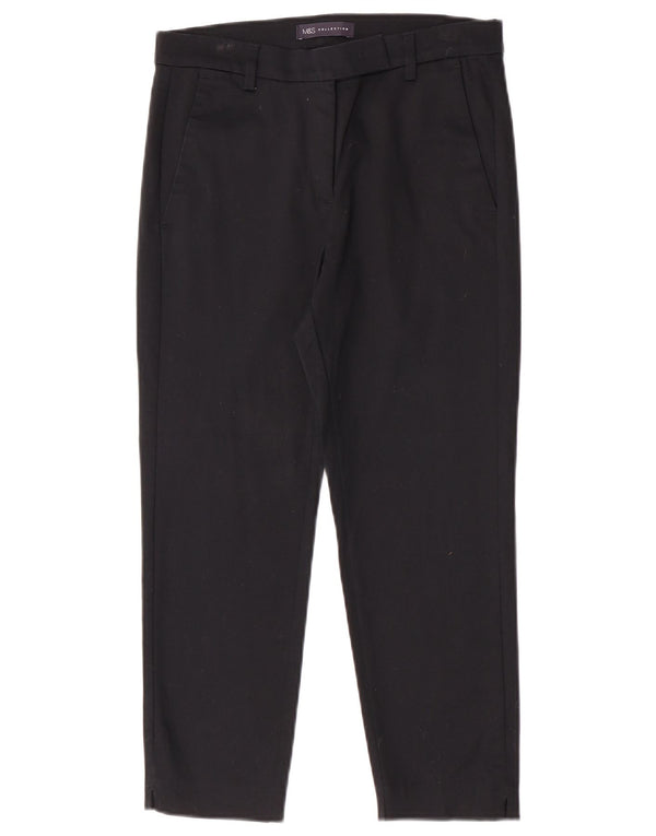 Marks & Spencer Pantalones de traje rectos para mujer UK 10 Small W28 L23 Negro