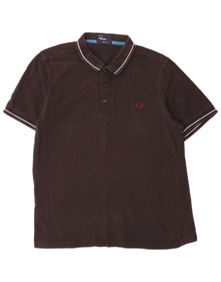 Fred Perry Polo Slim Fit Para Hombre Algodón Negro Grande