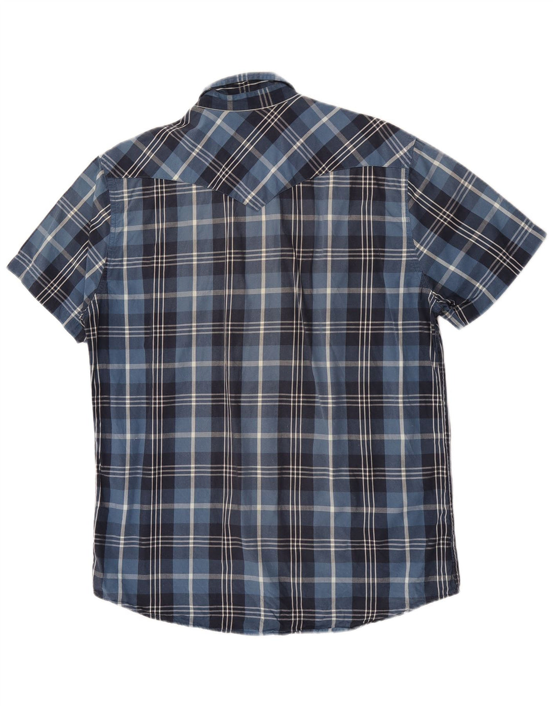 Levi's Hombre Camisa De Manga Corta De Algodón A Cuadros Azul Grande