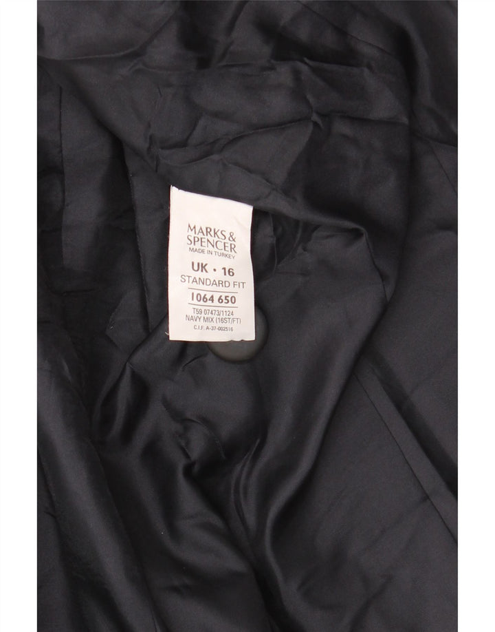 Marks & Spencer Chaqueta Blazer Estándar para Mujer UK 46 Grande Azul Marino