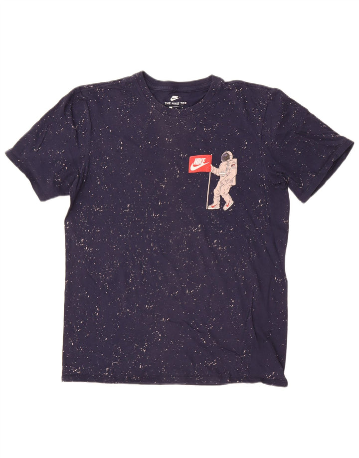 Camiseta con gráfico de corte atlético para hombre Nike Top mediano azul marino moteado
