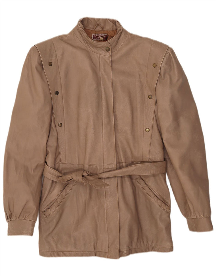 Liverpool Chaqueta de cuero para mujer IT 46 Cuero beige grande