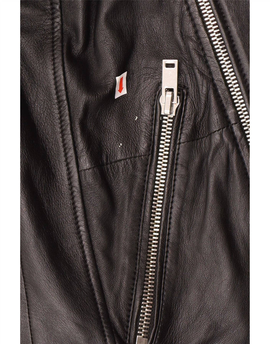 Freaky Nation Chaqueta motera de cuero para hombre UK 38 Medium Black Leather