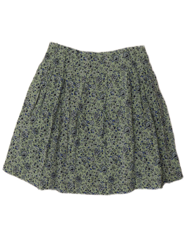 Falda plisada para mujer de Fat Face UK 8 Small W28 Viscosa floral verde