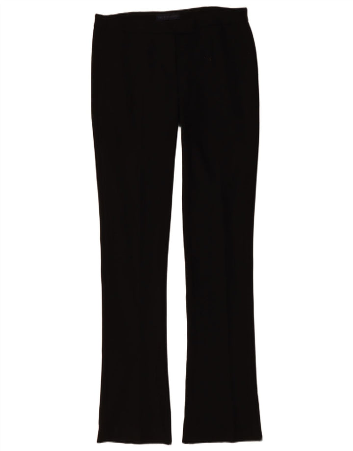Trussardi Pantalón de Traje Bootcut para Mujer IT 40 Small W30 L34 Poliéster Negro