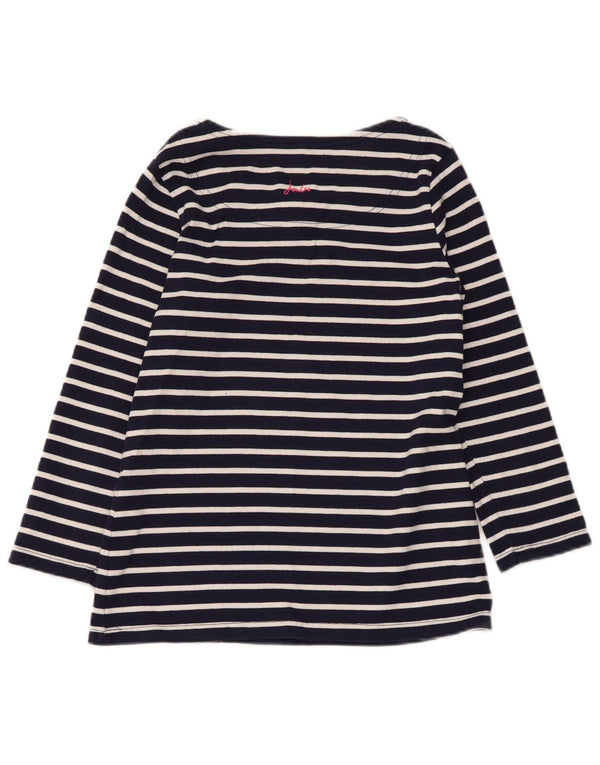 Joules Top Mujer Manga Larga UK 8 Small Azul Marino Rayas Algodón