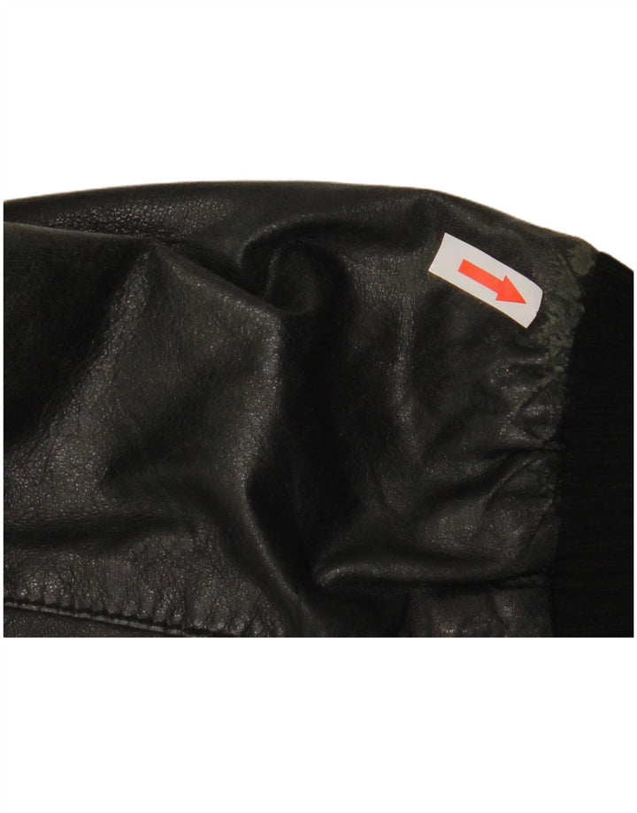 Sasch Chaqueta de cuero corta para mujer UK 44 Mediana Negro