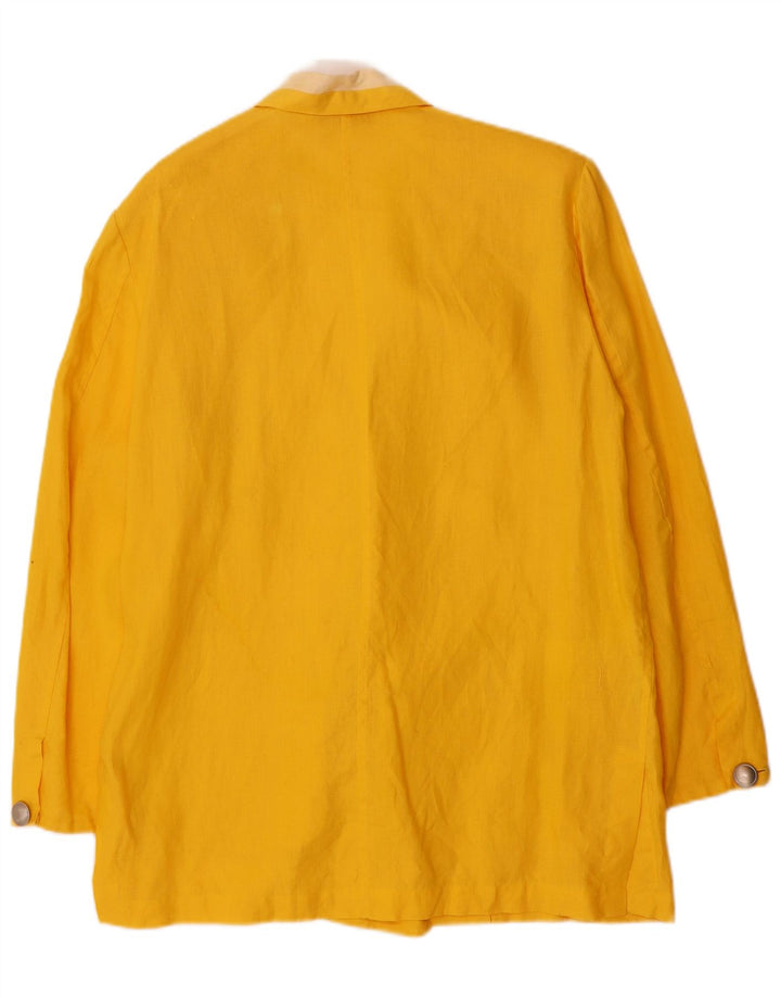ROCCOBAROCCO Chaqueta tipo blazer con doble botonadura para mujer IT 44 Amarillo medio