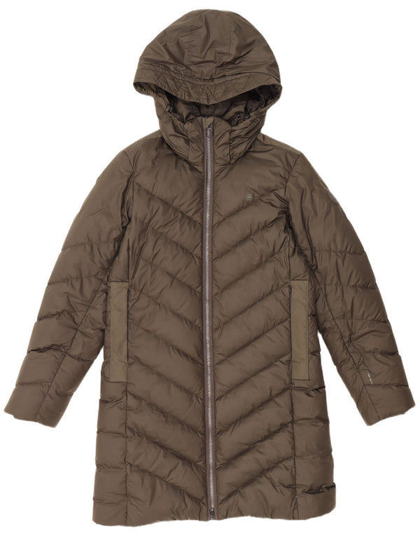 G-STAR Abrigo acolchado con capucha para mujer UK 44 Poliéster caqui medio