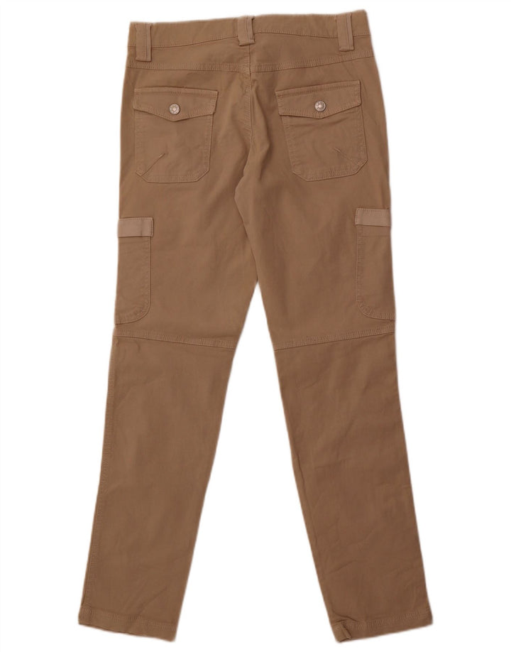 Benetton Pantalón Cargo Slim Mujer IT 42 Medium W30 L30 Algodón Beige