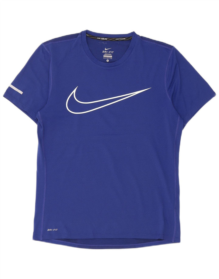 Nike Dri Fit Graphic Camiseta para hombre, talla pequeña, poliéster azul