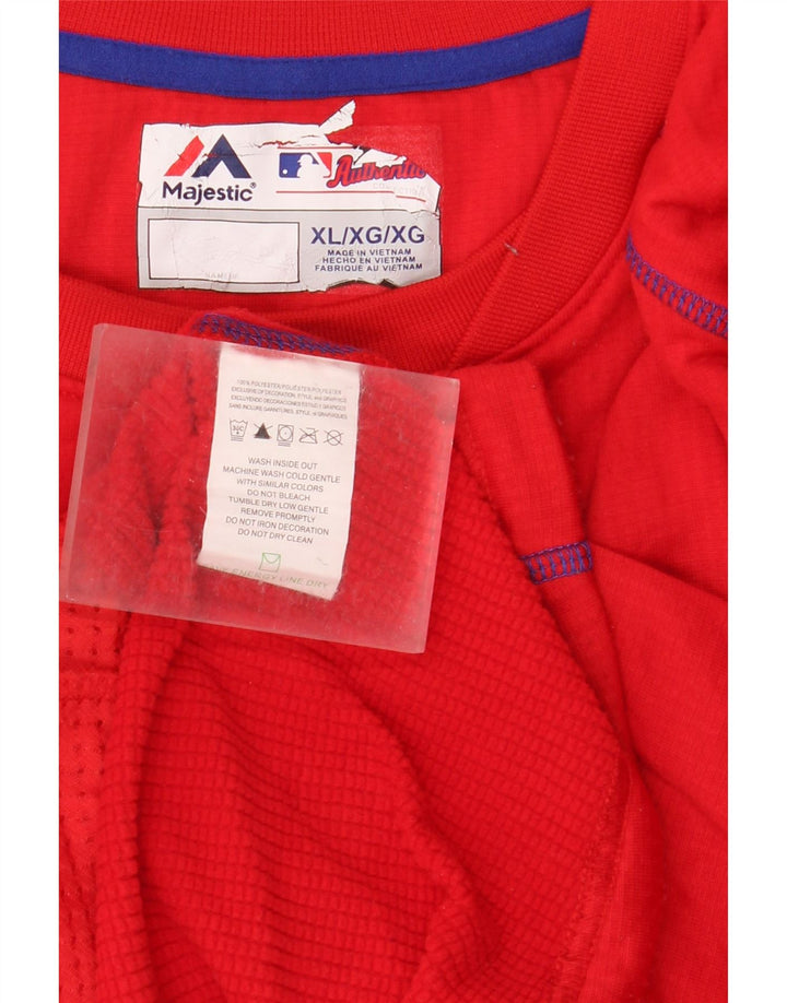 Majestic Mens Washington Nationals Top manga larga XL poliéster rojo