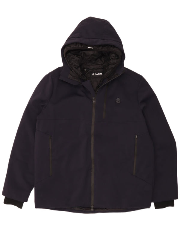 Chaqueta cortavientos con capucha para hombre Invicta UK 48 4XL Poliamida azul marino