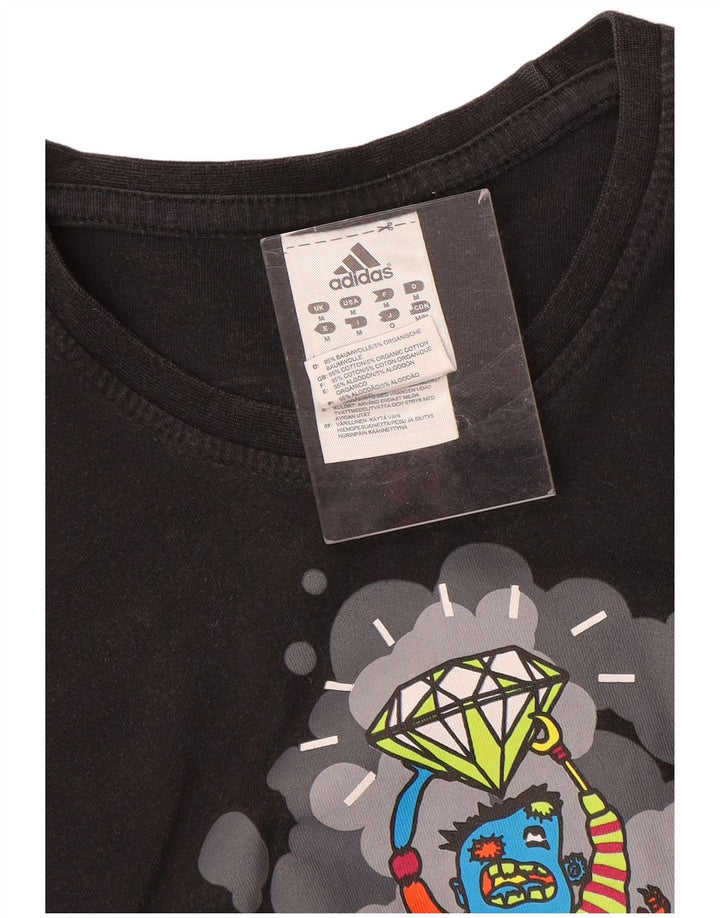 Adidas - Camiseta gráfica para hombre, talla mediana, algodón negro