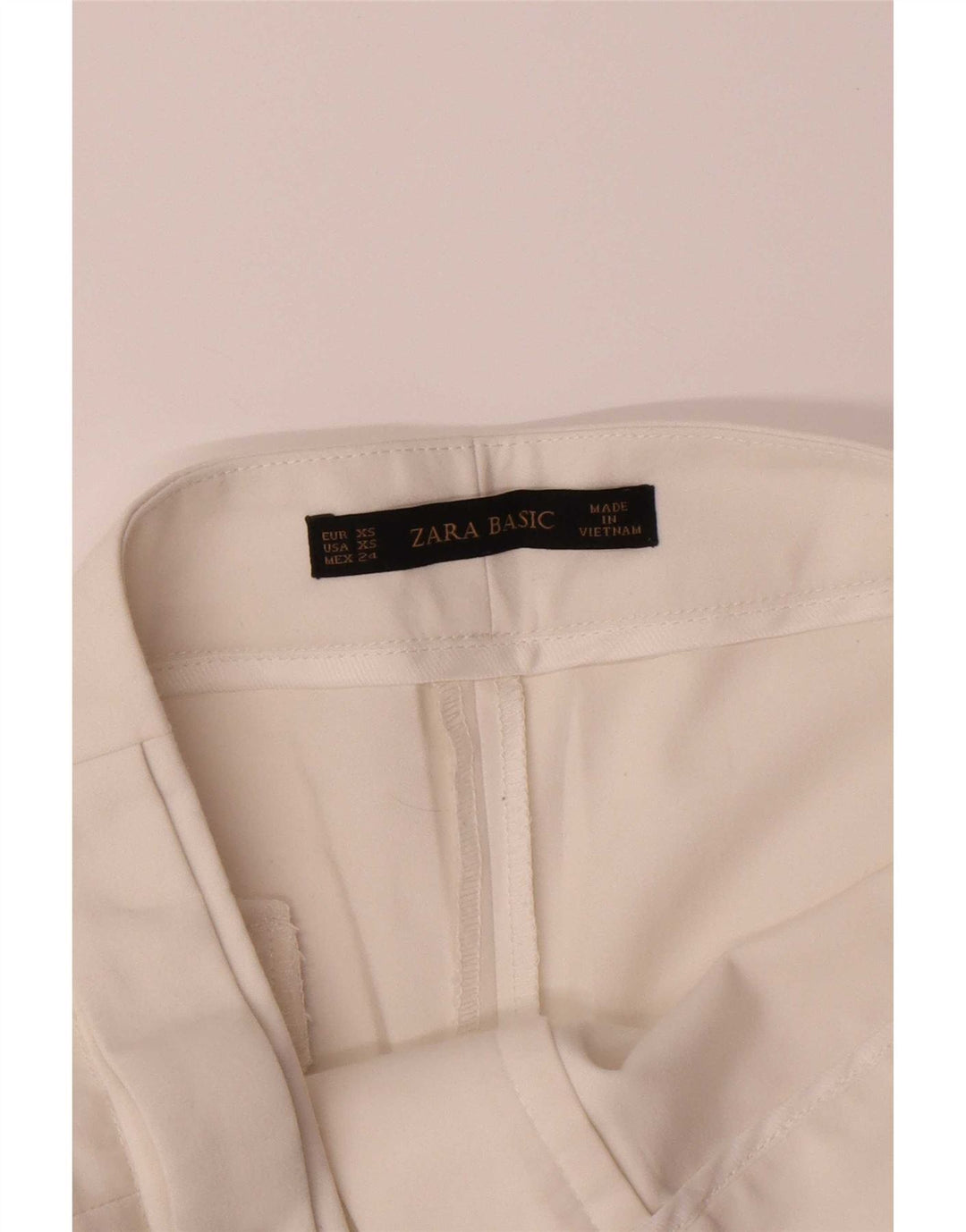 Zara Mujer Shorts Chinos XS W24 Blanco Algodón