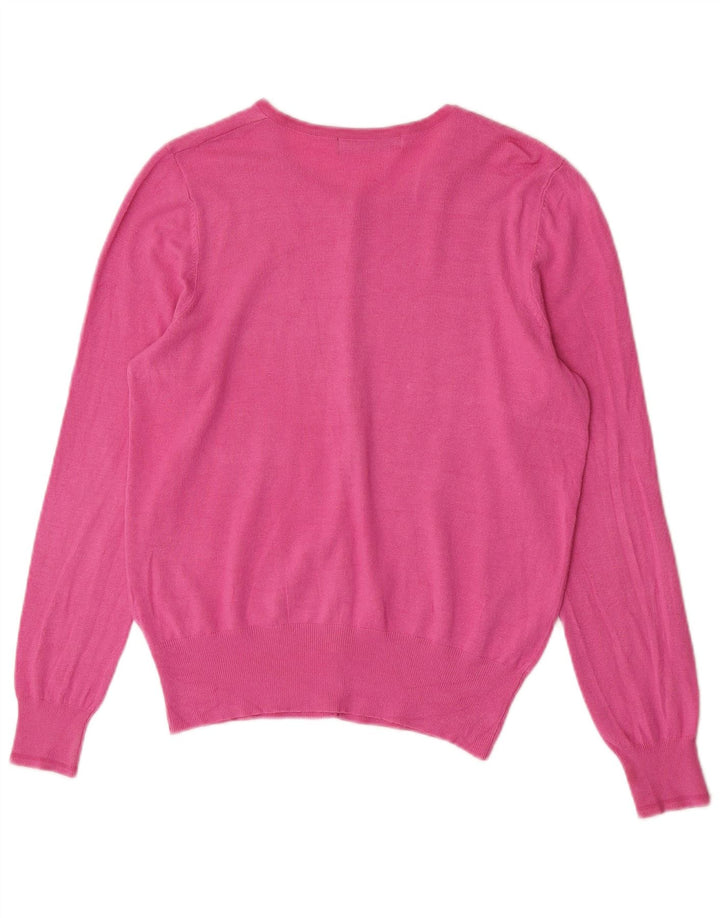 Marks & Spencer Suéter tipo cárdigan para mujer UK 44 Viscosa rosa mediana