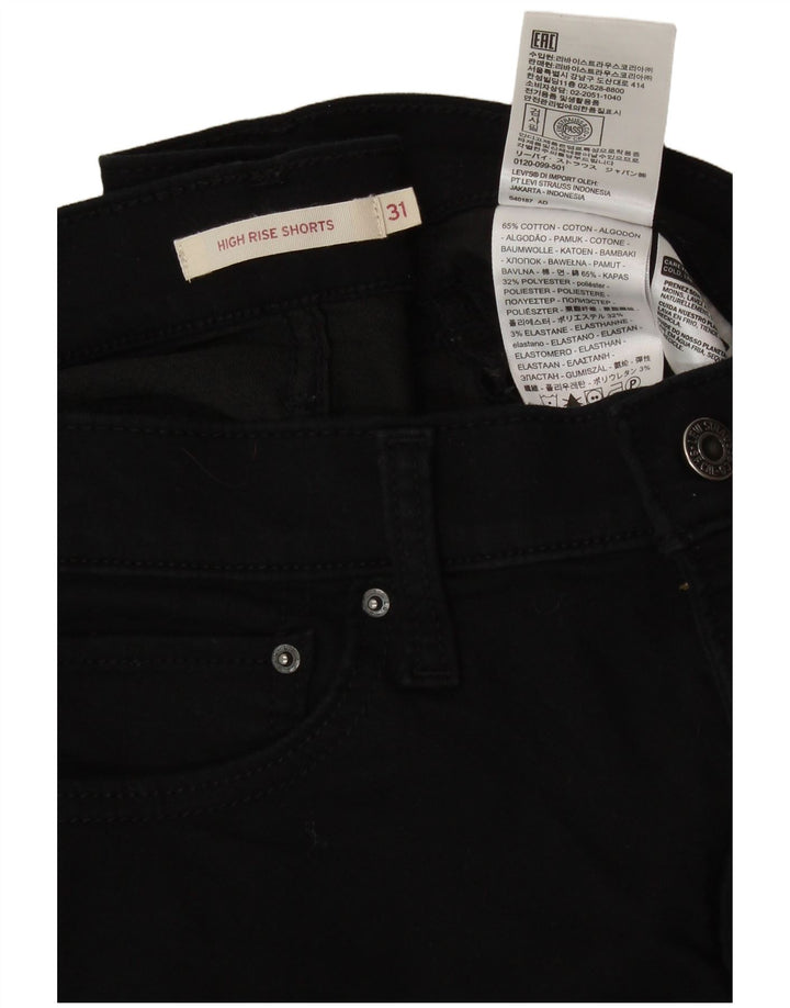 LEVI'S Pantalones cortos vaqueros de talle alto para mujer W31 Algodón negro mediano