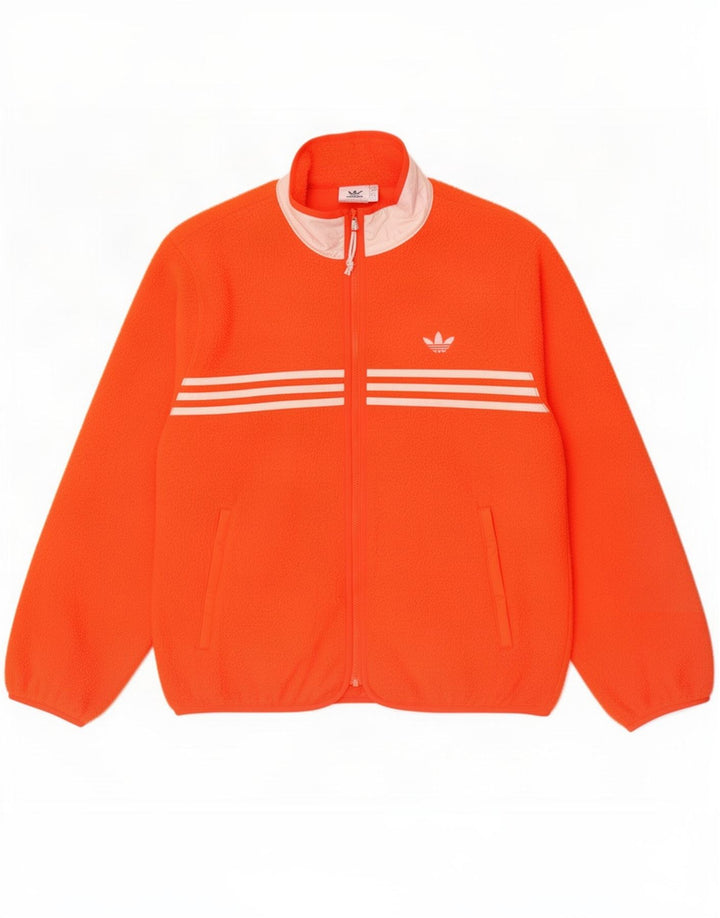 Adidas Chaqueta polar para hombre ES 38 Poliéster naranja medio