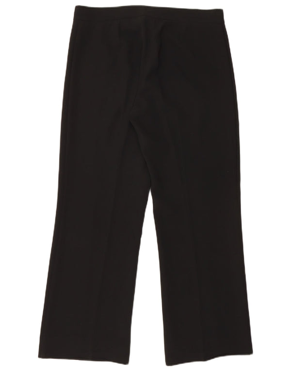 Marella Pantalones de traje rectos para mujer UK 40 Large W32 L28 Triacetato negro