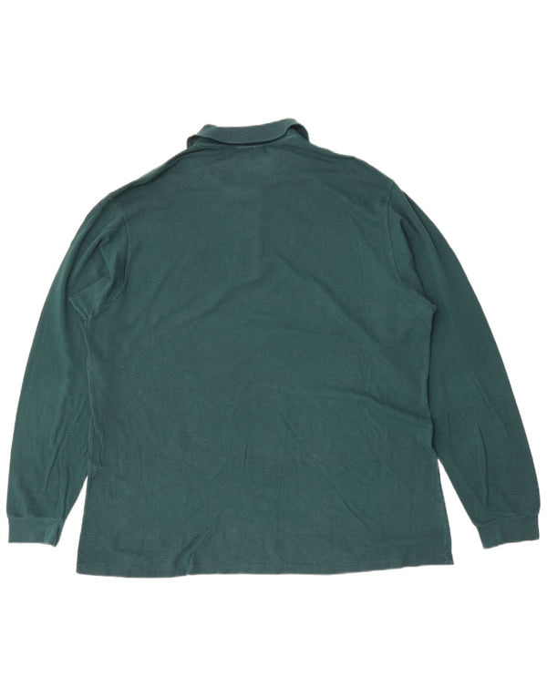 Lacoste Polo de manga larga para hombre talla 7 2XL algodón verde
