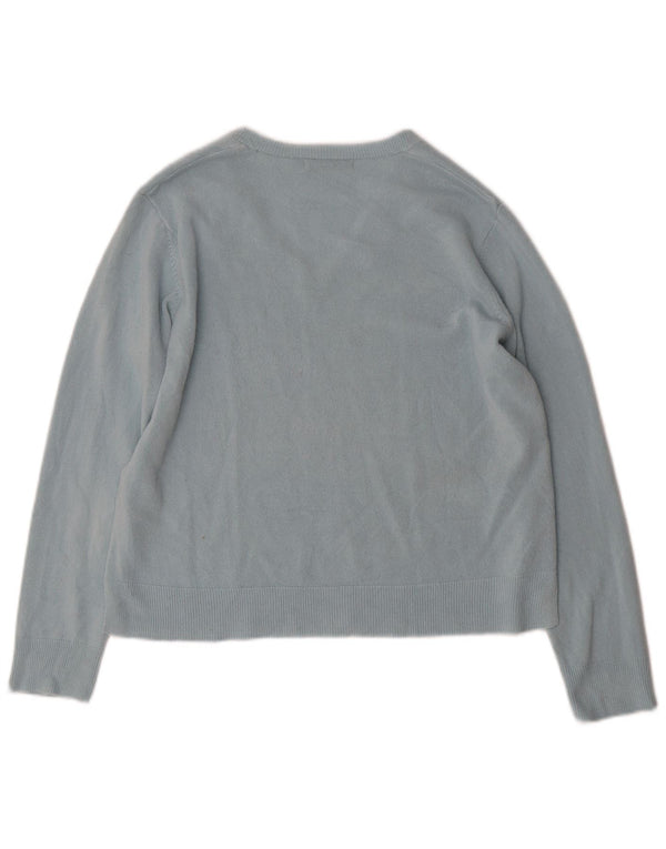Marks & Spencer Suéter con Cuello en V para Mujer UK 46 Grande Acrílico Turquesa