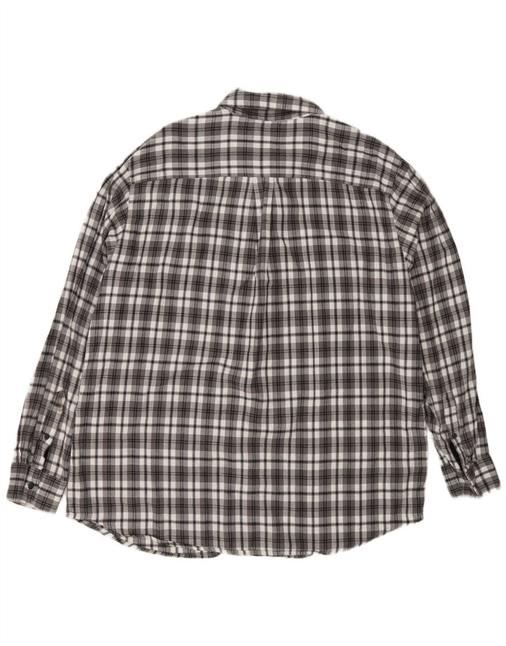 Chaps Camisa de franela para hombre XL Algodón a cuadros gris