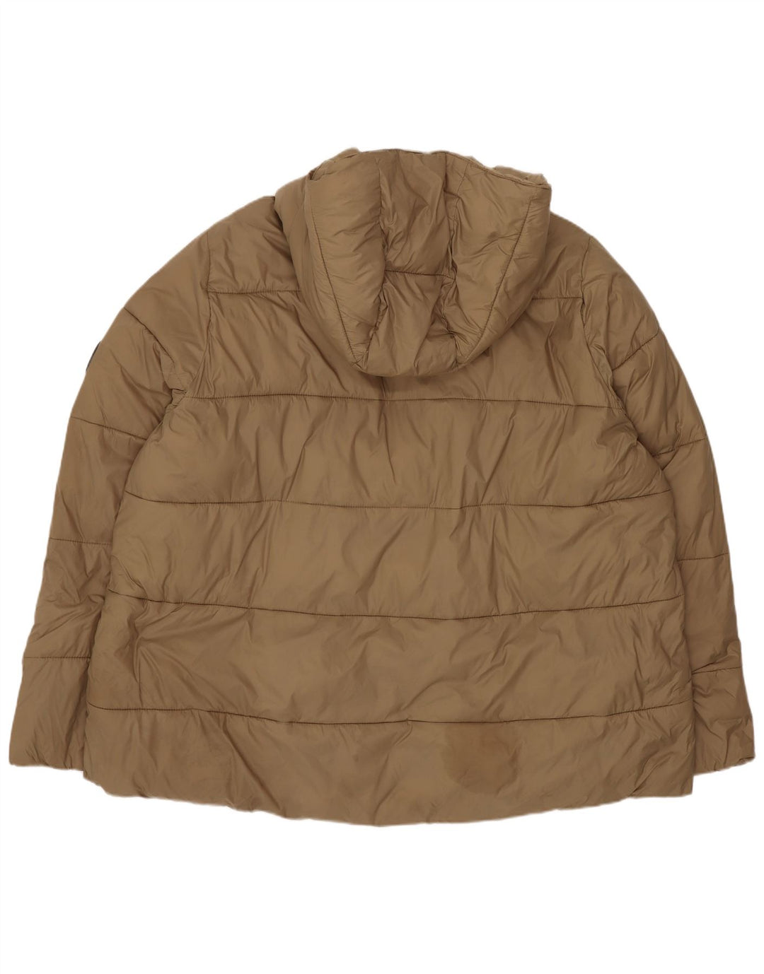 Zara Mujer Chaqueta Acolchada Con Capucha ES 39 2XL Poliéster Beige