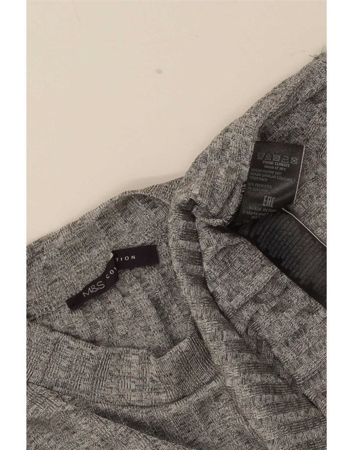 Marks & Spencer Top para mujer de manga larga UK 44 Poliéster moteado gris grande