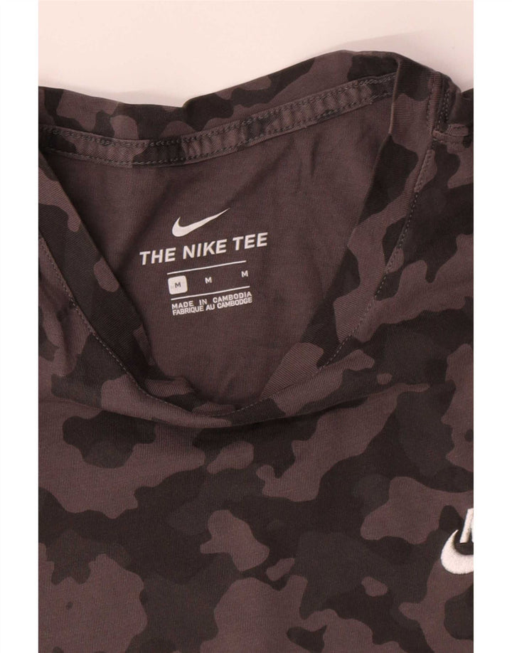 Camiseta Nike Hombre Top Gris Medio Camuflaje Algodón