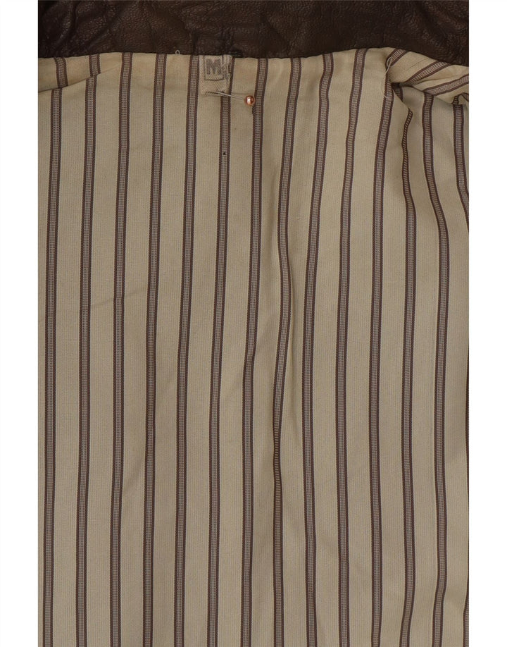 VINTAGE Chaleco de cuero para hombre Reino Unido 38 Marrón medio