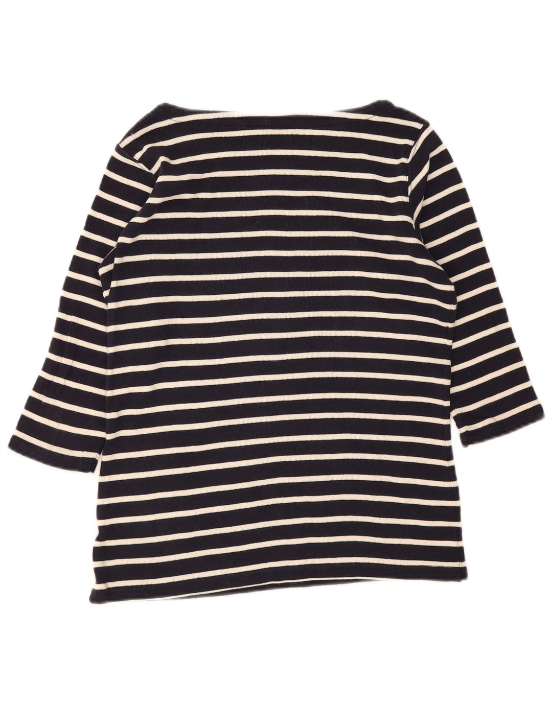 L.L.Bean Top para Mujer Manga 3/4 UK 44 Mediano Azul Marino Rayas