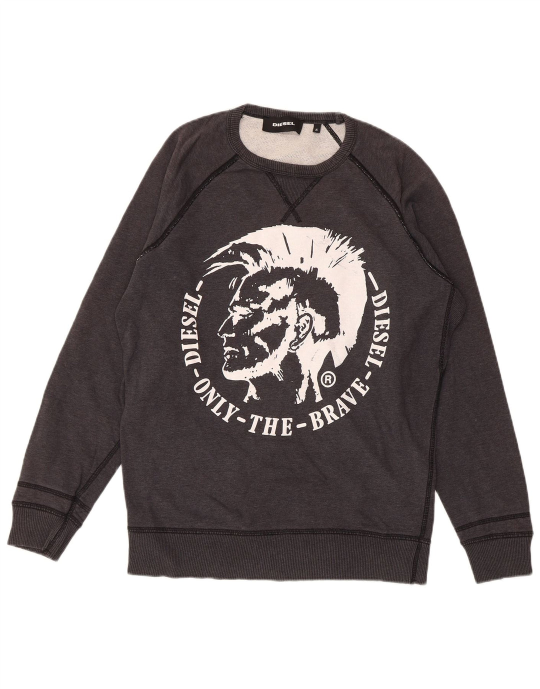 DIESEL Sudadera Gráfica De Algodón Gris Pequeño Hombre